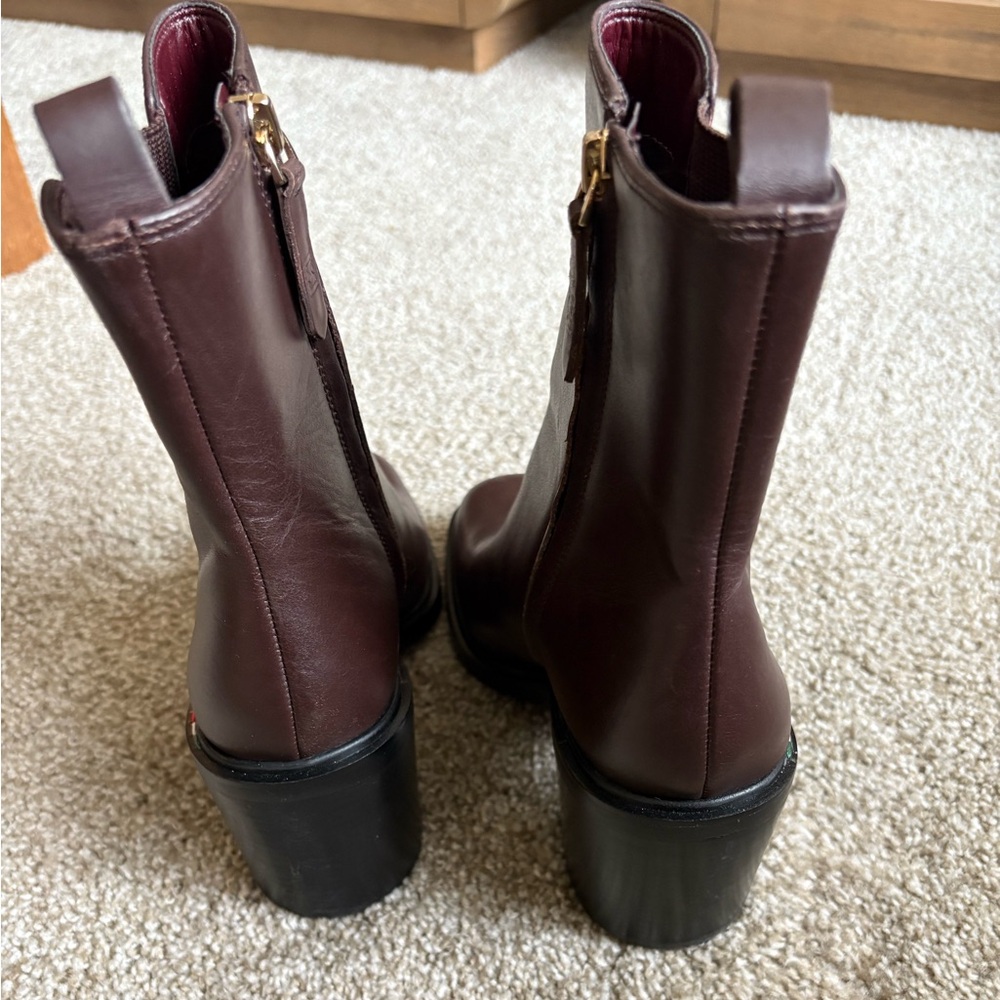 Franco Sarto Brown Leather Ankle Boots - Picture 4 of 10